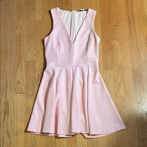 Lovers + Friends Light Pink V-Neck Mini Dress